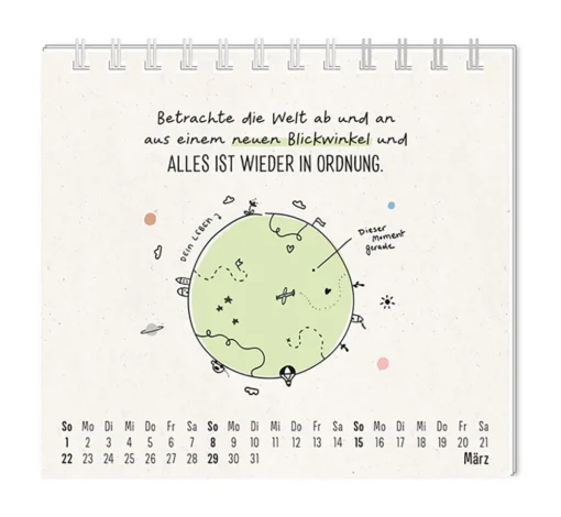 Mini Kalender "Mit allem rechnen" 2026 von Grafik Werkstatt, Monat März