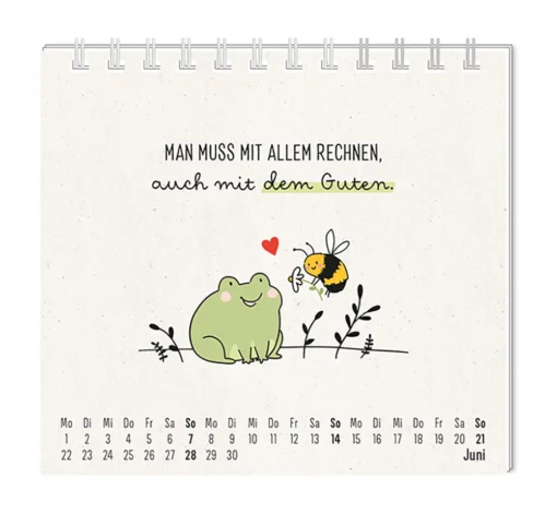 Mini Kalender "Mit allem rechnen" 2026 von Grafik Werkstatt, Monat Juni