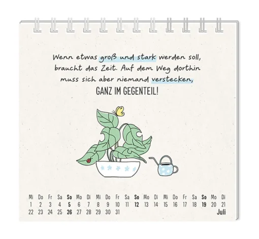 Mini Kalender "Mit allem rechnen" 2026 von Grafik Werkstatt, Monat Juli