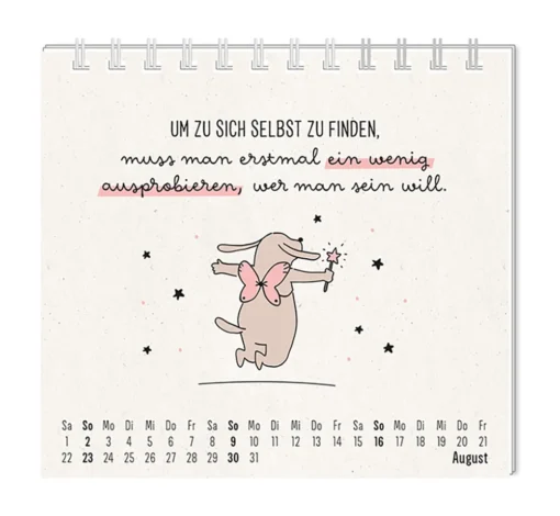 Mini Kalender "Mit allem rechnen" 2026 von Grafik Werkstatt, Monat August