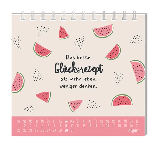 Mini Kalender "Der beste Tag" 2026 von Grafik Werkstatt, August