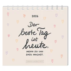 Mini Kalender "Der beste Tag" 2026 von Grafik Werkstatt, Cover-Blatt