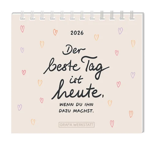 Mini Kalender "Der beste Tag" 2026 von Grafik Werkstatt, Cover-Blatt