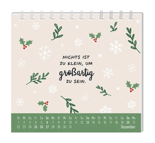 Mini Kalender "Der beste Tag" 2026 von Grafik Werkstatt, Dezember