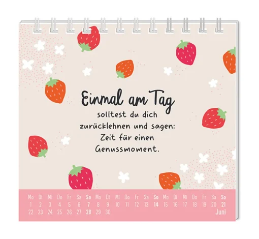 Mini Kalender "Der beste Tag" 2026 von Grafik Werkstatt, Juni