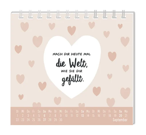 Mini Kalender "Der beste Tag" 2026 von Grafik Werkstatt, September