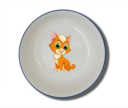 Schale Natur (Ø 15cm) "Katze" mit Wunschname