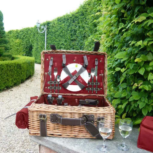 Picknickkorb "Champs-Elysées" rot, für 2/4/6 Personen