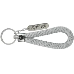 Schlaufen-Schlüsselanhänger "I love my dog"
