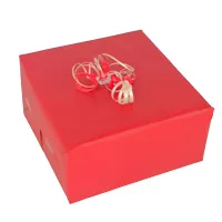 Geschenkverpackung mit rotem Geschenkpapier