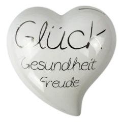 Herz-Spardose "Glück" aus Porzellan
