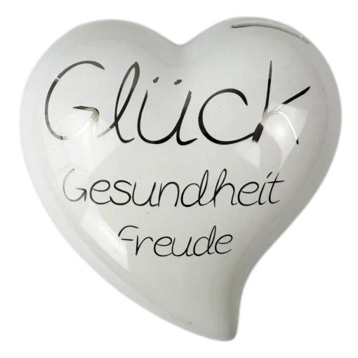 Herz-Spardose "Glück" aus Porzellan
