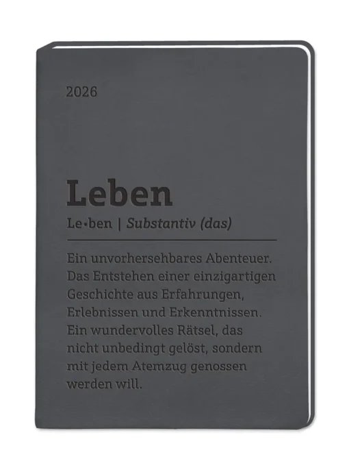 Terminplaner "Das Leben" 2026 im Lederlook - Grafik Werkstatt, Cover