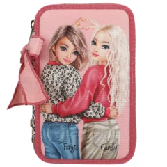 TOPModel 3-Fach Federtasche LEOHEART, Vorderseite mit TOPModel-Print