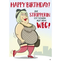 Musikkarte mit Überraschung "Stripperin auf dem Weg!"