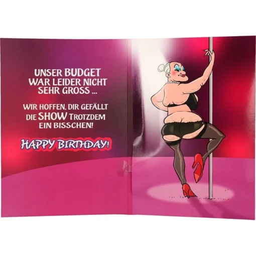 Musikkarte mit Überraschung "Stripperin zum Geburtstag"