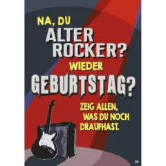 Musikkarte mit Überraschung "Alter Rocker"