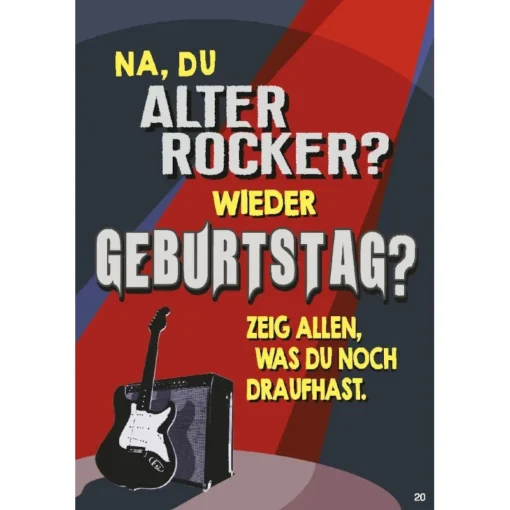 Musikkarte mit Überraschung "Alter Rocker"
