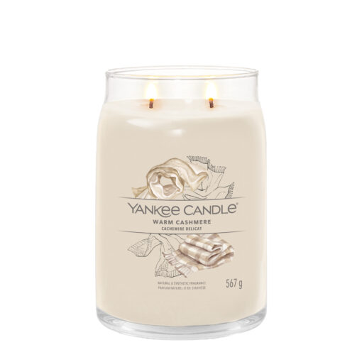 Yankee Candle Duftkerze - Warm Cashmere, großes Glas - brennend