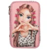 TOPModel 3-Fach Federtasche LEOHEART mit Schleifen, Front mit TOPModel-Print