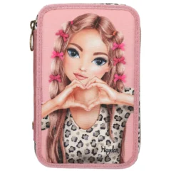 TOPModel 3-Fach Federtasche LEOHEART mit Schleifen, Front mit TOPModel-Print