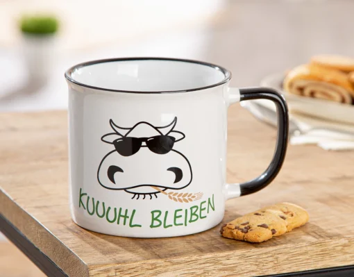 Becher "Landleben" mit Kuhmotiv, Stimmungsbild
