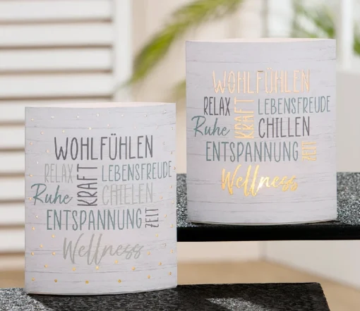 Dekoleuchte "Achtsamkeit" aus Papier, Stimmungsbild