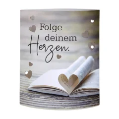 Dekoleuchte "Folge deinem Herzen" aus Papier