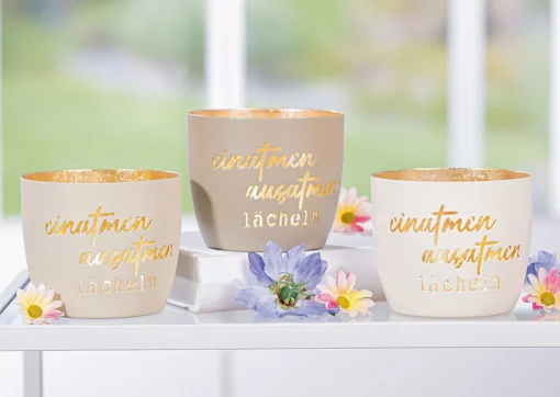 Windlicht "Einatmen" aus Metall, Stimmungsbild