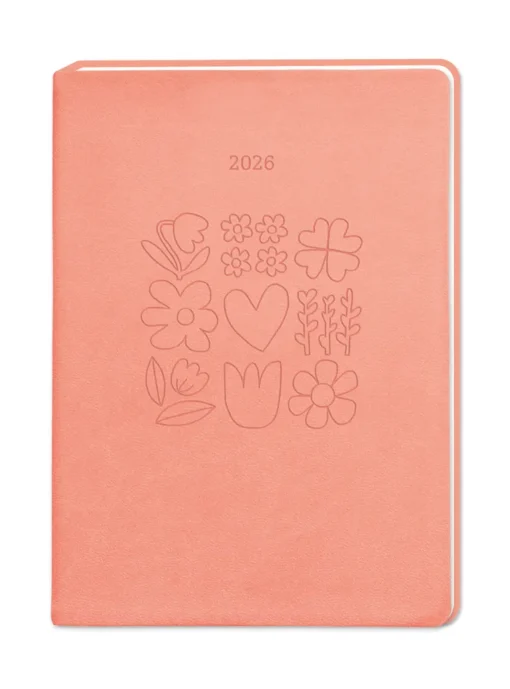Terminplaner 2026 Blumen im Lederlook - Grafik Werkstatt, Cover