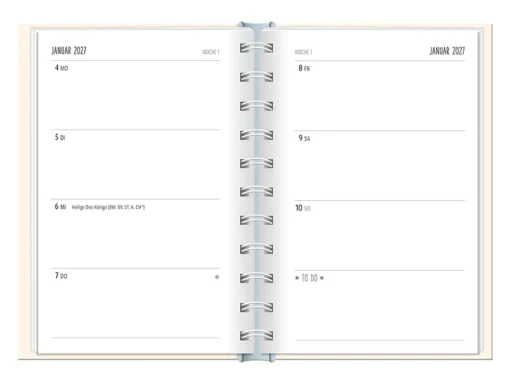 Terminplaner 2026 Hardcover "Glück" - Grafik Werkstatt, Wochenübersicht