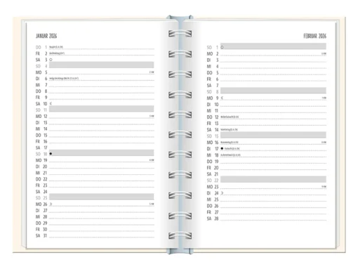 Terminplaner 2026 Hardcover "Glück" - Grafik Werkstatt, Monatsübersicht
