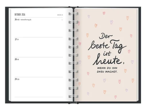 Terminplaner 2026 Hardcover "Beste Tag" - Grafik Werkstatt, November