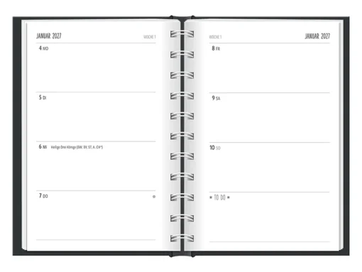 Terminplaner 2026 Hardcover "Beste Tag" - Grafik Werkstatt, Wochenübersicht