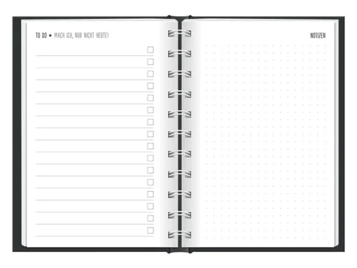 Terminplaner 2026 Hardcover "Beste Tag" - Grafik Werkstatt, Notizen & to-dos