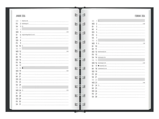 Terminplaner 2026 Hardcover "Beste Tag" - Grafik Werkstatt, Monatsübersicht