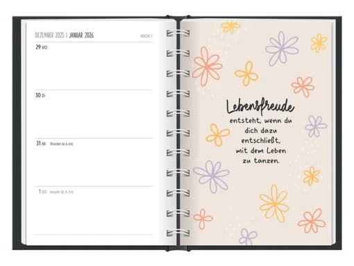 Terminplaner 2026 Hardcover "Beste Tag" - Grafik Werkstatt, Januar