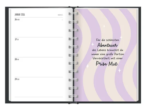 Terminplaner 2026 Hardcover "Beste Tag" - Grafik Werkstatt, Februar