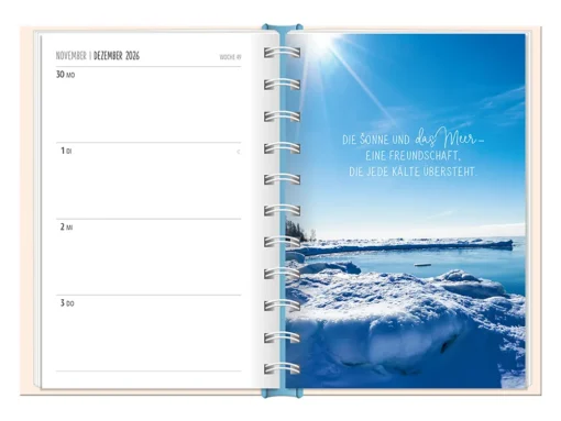 Terminplaner 2026 Hardcover "Meer" - Grafik Werkstatt, Dezember