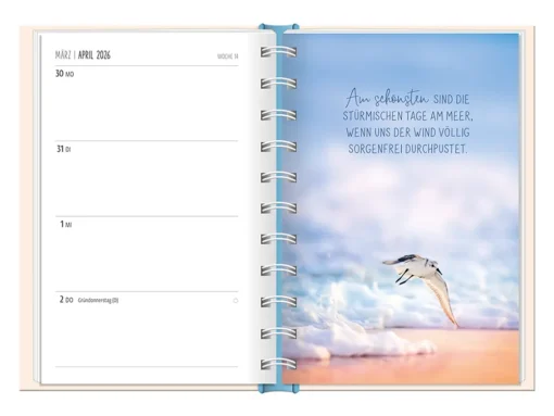 Terminplaner 2026 Hardcover "Meer" - Grafik Werkstatt, April