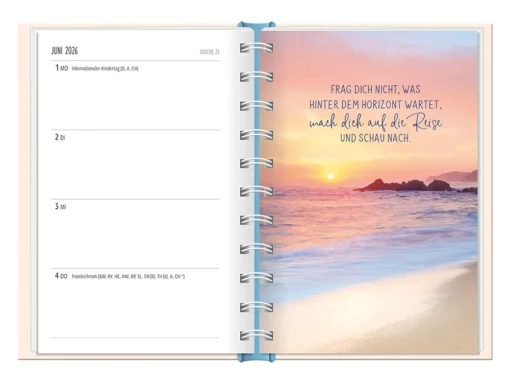 Terminplaner 2026 Hardcover "Meer" - Grafik Werkstatt, Juni