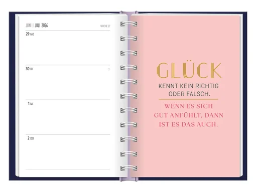 Terminplaner 2026 Hardcover "Zeit" - Grafik Werkstatt, Juli