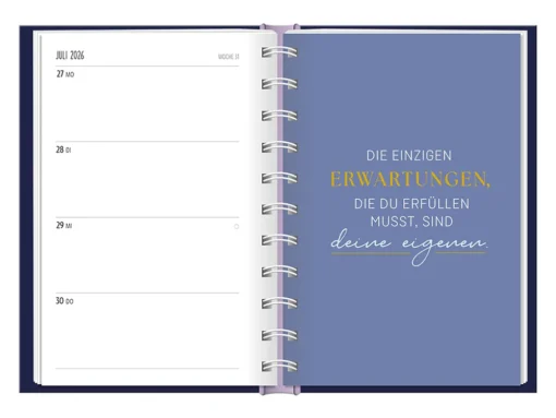 Terminplaner 2026 Hardcover "Zeit" - Grafik Werkstatt, August