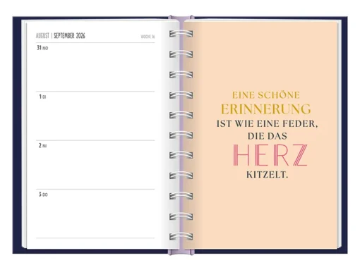 Terminplaner 2026 Hardcover "Zeit" - Grafik Werkstatt, Septebmer