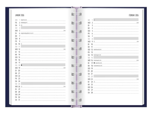 Terminplaner 2026 Hardcover "Zeit" - Grafik Werkstatt, Monatsübersicht