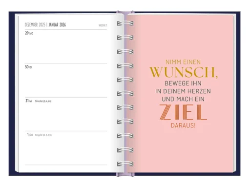 Terminplaner 2026 Hardcover "Zeit" - Grafik Werkstatt, Januar