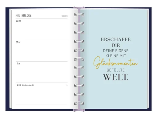 Terminplaner 2026 Hardcover "Zeit" - Grafik Werkstatt, April