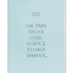 Terminplaner "Voller Liebe" 2026 im Lederlook - Grafik Werkstatt, Cover mit Prägung