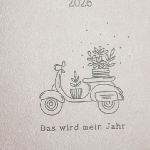 Terminplaner "Mein Jahr" 2026 im Lederlook - Grafik Werkstatt, Cover im Detail