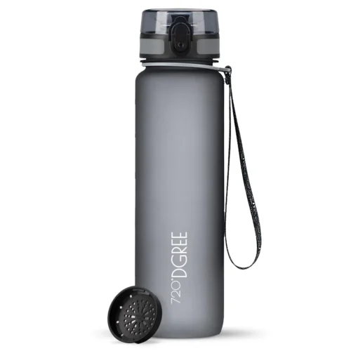 Trinkflasche 720DGREE uberBottle softtouch mit Sieb 1000 ml, Grau